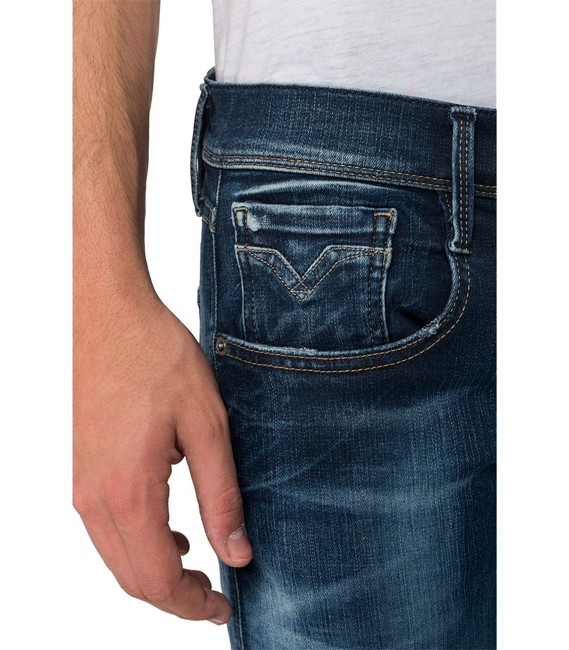 ANBASS 11.5oz Hyper Bio スーパーストレッチ スリム Ecoデニム 詳細画像 ダークブルー 5